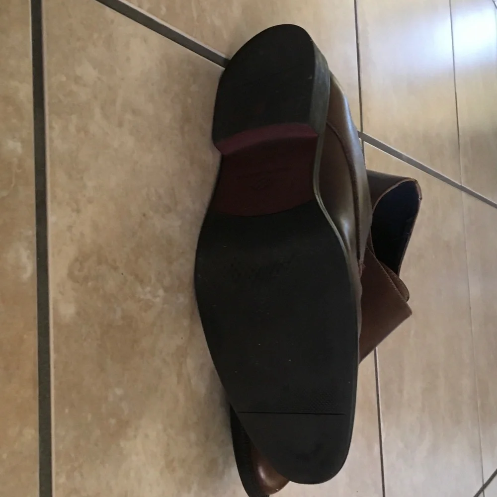 Joseph Abboud Brown Leather Single Monk Strap Oxfords